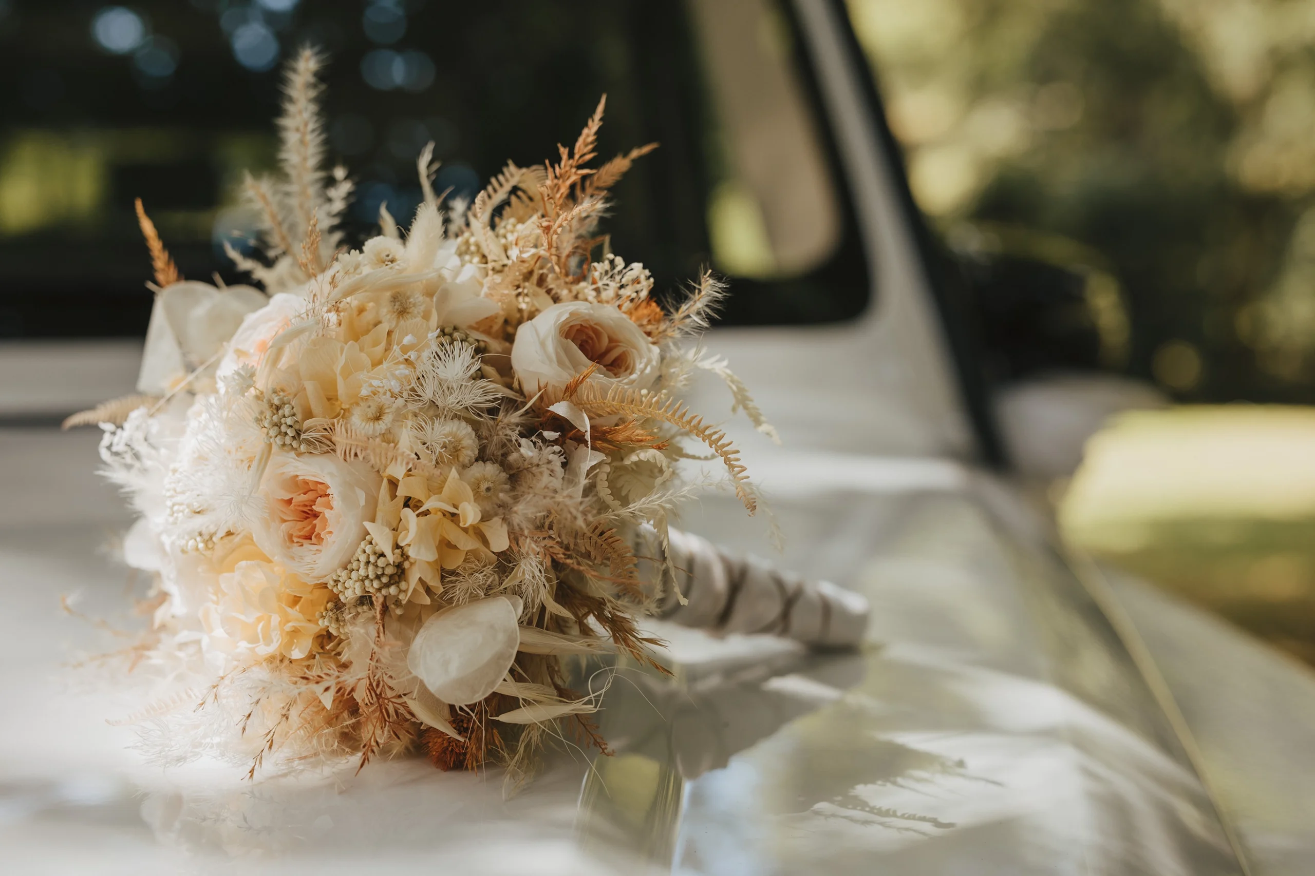 trockenblumen brautstrauss