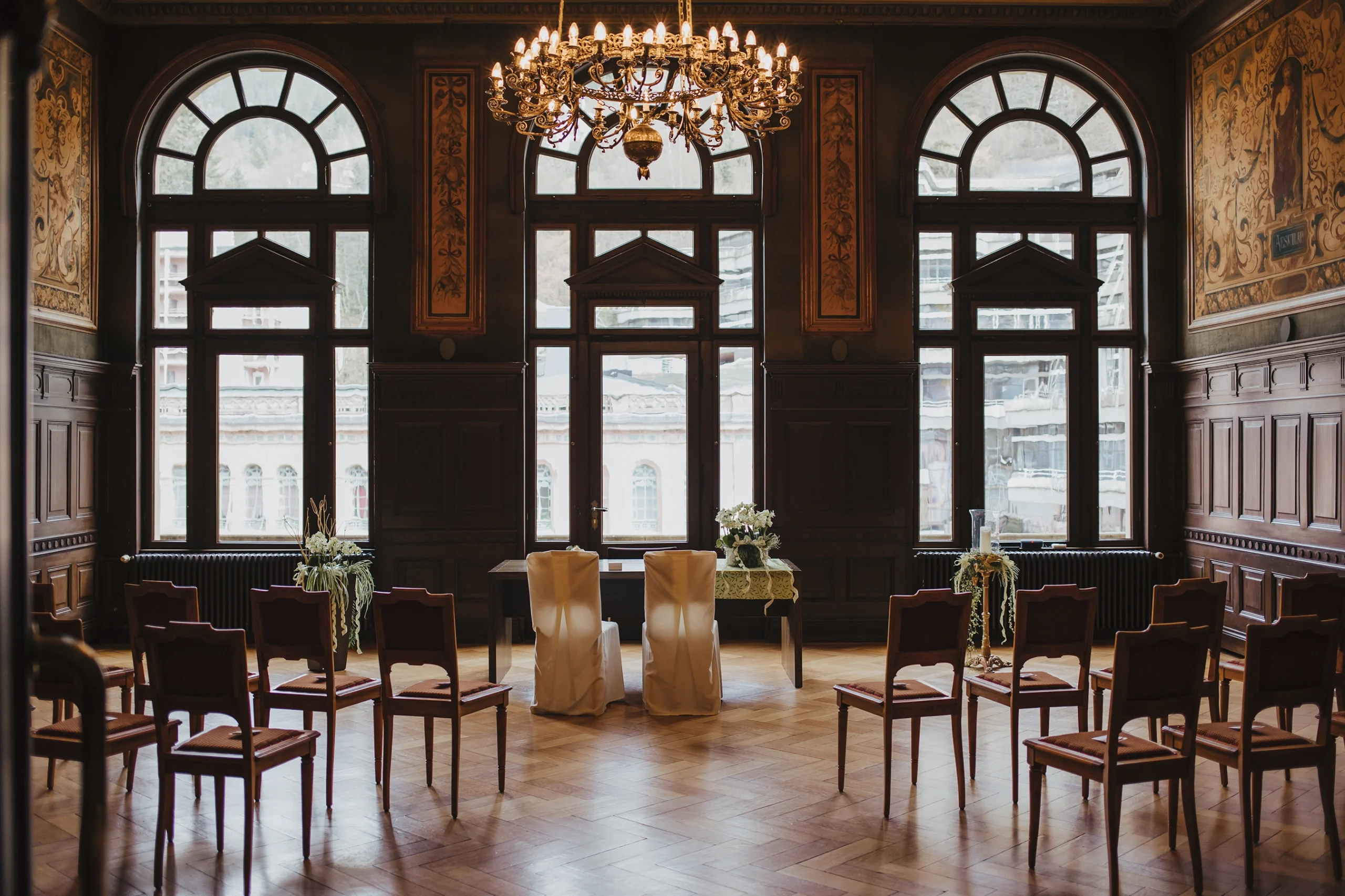 Kuppelsaal leer vor der Trauung